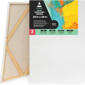 Arteza – Stretched Canvas (Classic Cotton, Multiple Sizes)