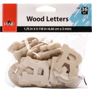 Plaid – Wood Surface Letter Pack (Fun Font, 36 Piece)