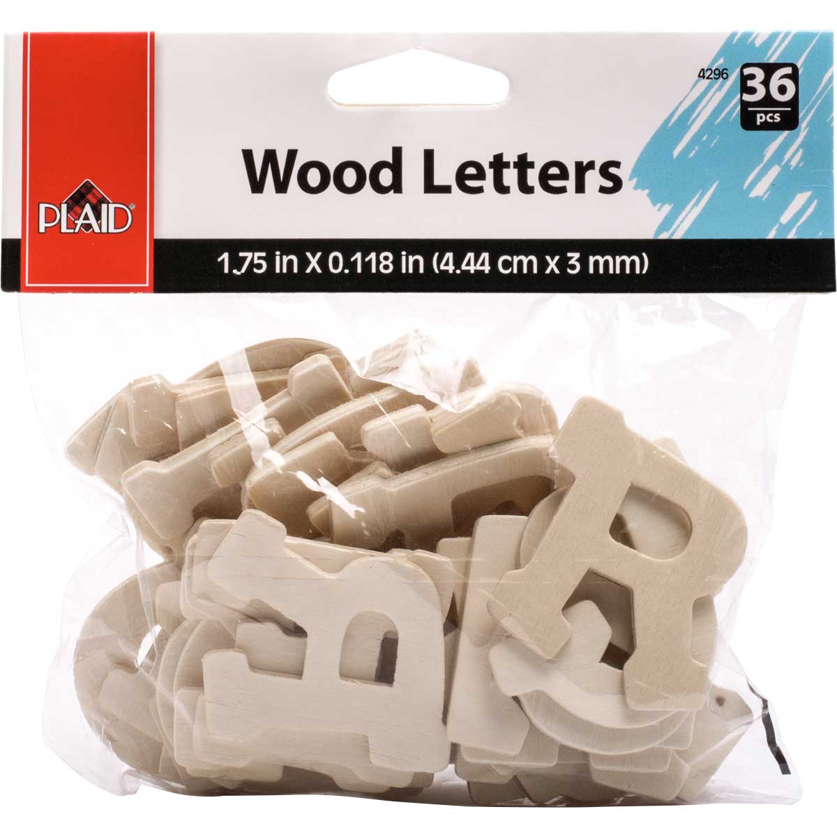 Plaid – Wood Surface Letter Pack (Fun Font, 36 Piece)